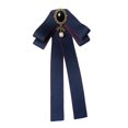 thumbnail image 1 of KLKCMS Bowknot Brooch Pin Collar Elegant Ribbon Brooches Ribbon Bow Tie Brooch Neck Tie Blue with Red, 1 of 9