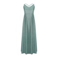 thumbnail image 4 of Wiyuqeen Robe de Bal Longue à Col en V pour Femme, Robe de Bal Scintillante à Bretelles Spaghetti, Robe de Fête Unie Unie Sans Manches, Robes de Soirée Formelles, 4 of 6