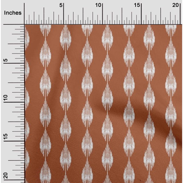 oneOone Georgette Viscose Fabric Stripe Ikat Print Sewing Fabric BTY 42 Inch Wide