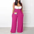 thumbnail image 1 of LSLJS Combinaison Décontractée pour Femme Sans Manches à Bretelles Spaghetti, Ample, Ajustable, Extensible, Pantalon Long, une-Pièce avec Poches, 1 of 5