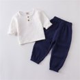 thumbnail image 2 of Birdeem Chemises pour Filles Mode Filles et Garçons Hauts Décontractés à Manches Longues Col Rond Bouton Pantalons Longs Unis Ensembles, 2 of 12