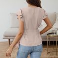 thumbnail image 4 of Zpanxa Women's Chiffon Blouse with Flutter Ruffle Sleeves and Fitted Waist, Solid Color Top, 4 of 4
