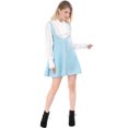 thumbnail image 3 of INSPIRE CHIC Robe Chasuble Salopette de Noël pour Femme Décor de Boutons Jupe Évasée à Bretelles Bleu Ciel P, 3 of 6