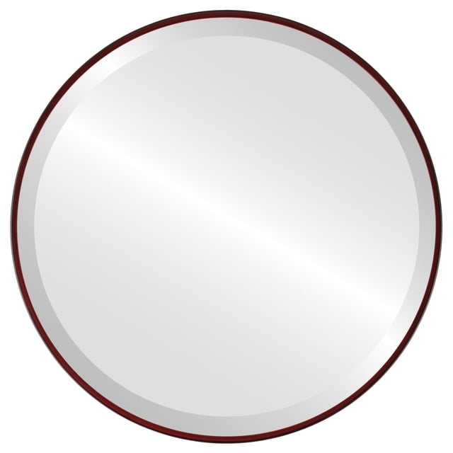 Miroir Rond Encadré Singapore - Cerisier Noir - 15 Pouces x 15 Pouces