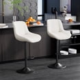 thumbnail image 3 of Hawsaiy Adjustable Bar Stools Set of 4, Swivel Counter Height Bar Chairs with Back, Modern Technical Fabric Barstools for Kitchen Island & Home, White, 3 of 11