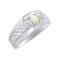 thumbnail image 4 of RYLOS Men's Rings 14K White Gold Classic Nugget 6X4MM Oval Gemstone & Diamond Ring Opal October Birthstone Rings Size 8, 4 of 7