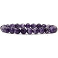 thumbnail image 1 of Natural African Amethyst Crystal Gemstone 8mm Round Beads Stretch Bracelet 7" Unisex, 1 of 5