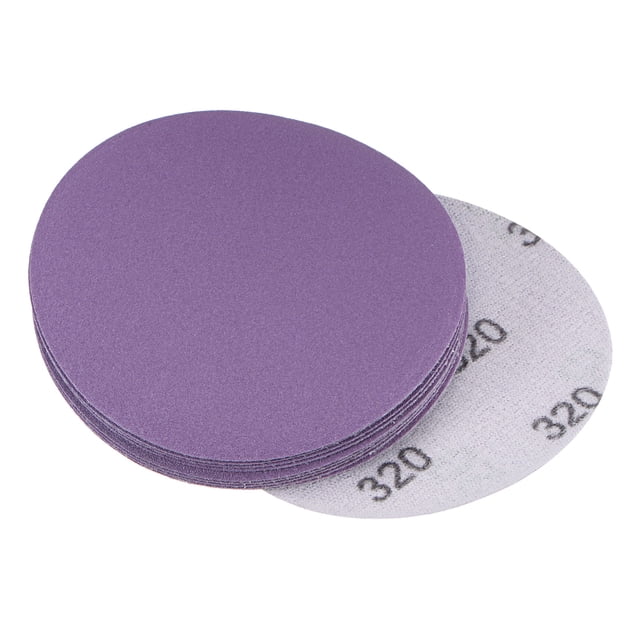 Unique Bargains 10 Pack 3-Inch Purple Sanding Discs 320 Grits Hook & Loop Professional Aluminum Oxide Sandpaper