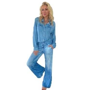 Pajama Set for Women with Pocket and Print, Long Sleeve Loungewear in Polyester for Home, Sleepwear and Daily Wear