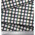 thumbnail image 3 of Soimoi Velvet Fabric Geometric Check Printed Craft Fabric by The Yard 58 Inch Wide, 3 of 3