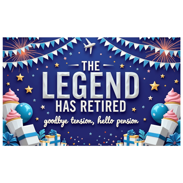 Decorative Design Retirement Party Banner Airplane Travel Themed Balloon Celebration for Office Party Event Decoration Photo Background