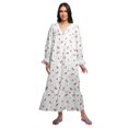 thumbnail image 1 of Moomaya Chemise de Nuit Maxi Boutonnée à Manches Longues Imprimée en Coton pour Femmes, 1 of 5
