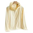thumbnail image 3 of Veste Extérieure à Fermeture Éclair pour Femmes, Séchage Rapide, Veste de Soleil en Polyester pour Voyage Blanc, Jaune, 3 of 8