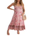 thumbnail image 1 of MesaSe Robe à Bretelles Sexy pour Femmes Imprimé Floral Sans Manches Col en V une Pièce, 1 of 3