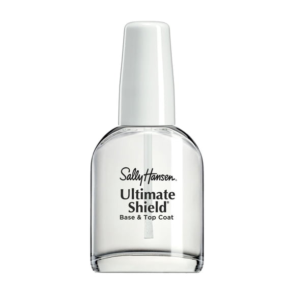 Sally Hansen Ultimate Shield Base & Top Coat, 2 en 1, formule panthénol aide à fixer la couleur, nylon et pro vitamine B5 protège les ongles.