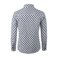 thumbnail image 3 of INSPIRE CHIC Men's Shirt Polka Dots Pattern Point Collar Long Sleeve Button Down Shirt 50 White, 3 of 7
