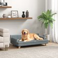 thumbnail image 2 of PawHut Canapé pour Chat, Sofa-Lit Surélevé pour Chien avec Coussin, Gris Foncé, 2 of 10