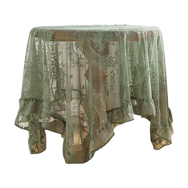 Nappe en Dentelle pour Salon, Housse Anti-Poussière pour Meuble Télé, Nappe Décorative pour Table Ronde, Nappe Décorative Adaptée à de Multiples Situations