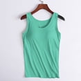 thumbnail image 2 of FAIWAD Built-in-Bra Tanks Tops for Womens Sleeveless Round Neck Wide Strap Basic Stretch Crop Tops, 2 of 7