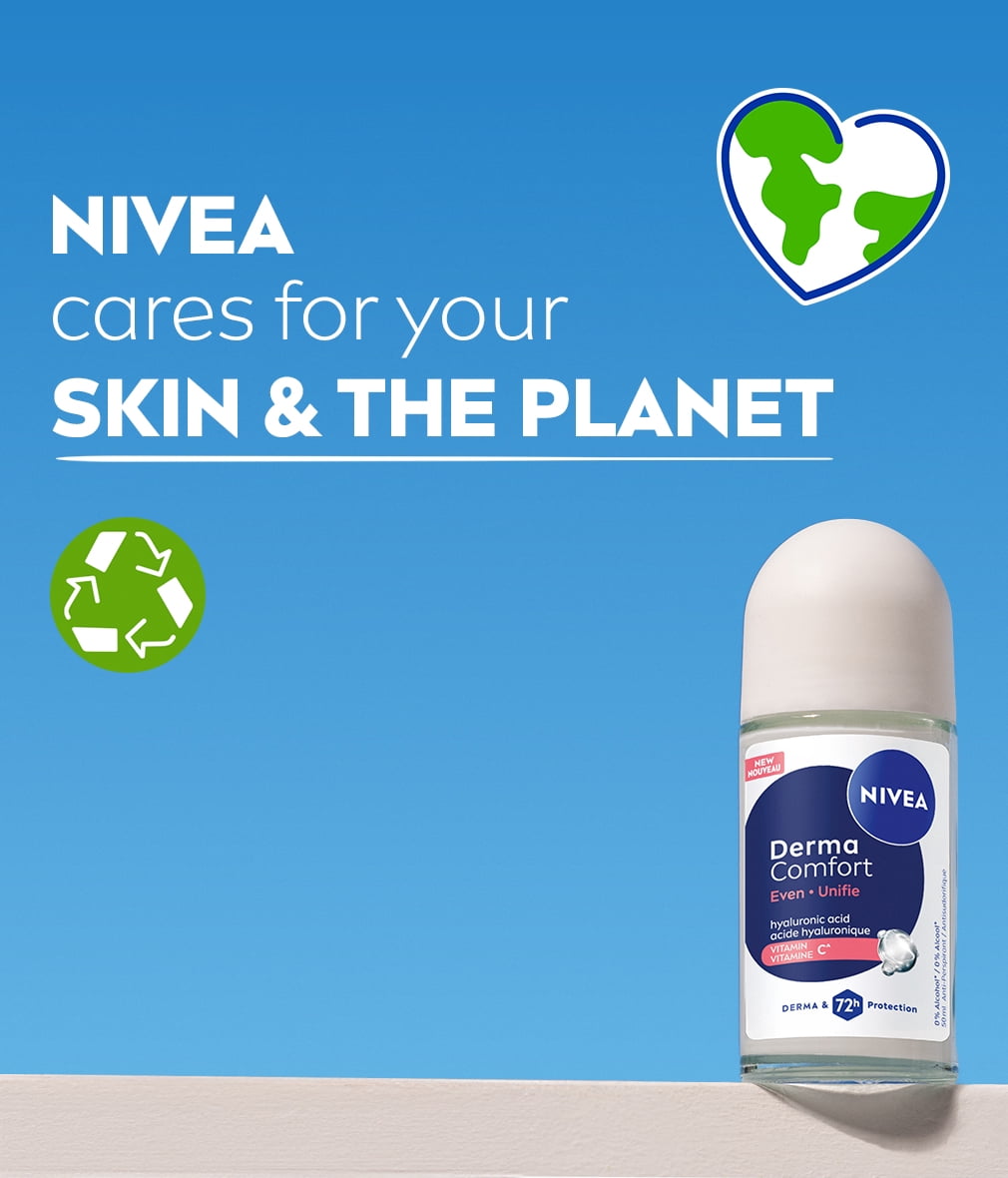 NIVEA Derma Comfort Unifie, antisudorifique en bille, protection 72 heures, 50 ml