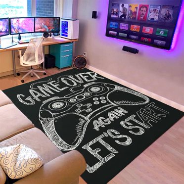 Teens Anime Large Game Area Rugs 3D Gamer Carpet Decor Game Printed Living Room Mat Bedroom Controller Player Boys Gifts Home Non-Slip Crystal Floor Mat Game Rugs 60*120cm