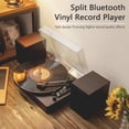 thumbnail image 2 of MotorGenic Tourne-Disque Vinyle Bluetooth à 3 Vitesses à Conception Séparée avec Haut-Parleurs Doubles, Plateau Tournant Rétro pour la Déco de la Maison, 33/45/78 Tr/min, Bluetooth 5.0, Stylet Rubis, Bras de Ton Isolant des Vibrations, 2 of 11