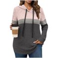 thumbnail image 2 of Yuyuzo Hoodies for Women Casual Ribbed Knit V Neck Sweatshirts Long Sleeve Fall Warm Pullover Sweater Tops, 2 of 6
