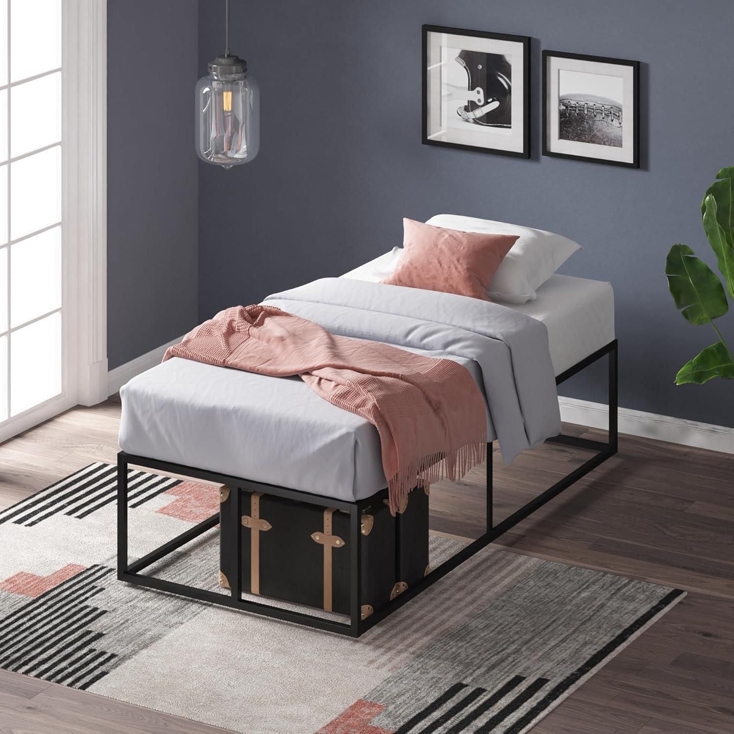Zinus Joseph 14 inch Black Metal Platform Bed Frame