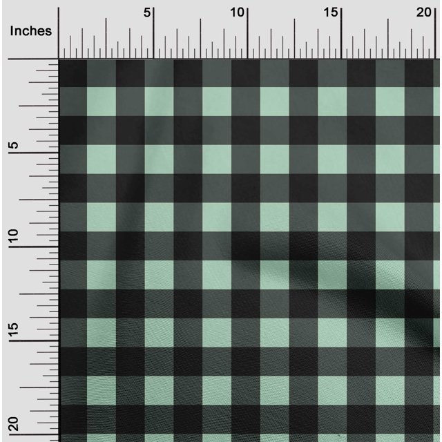 oneOone Polyester Lycra Fabric Gingham Check Print Fabric BTY 56 Inch Wide