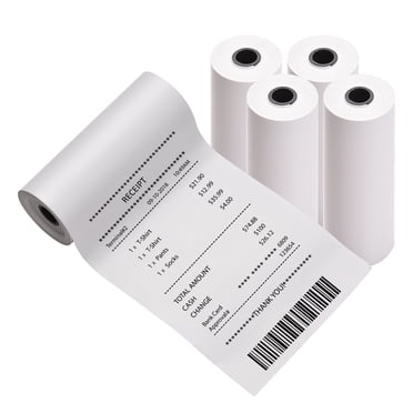 5 Rolls White Direct Thermal Printing Paper 76x30mm Non-Adhesive Printer Paper BPA-Free Waterproof Oil-proof Friction-proof