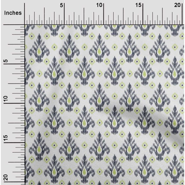 oneOone Polyester Lycra Fabric Diamond & Swirl Ikat Printed Fabric 1 Yard 56 Inch Wide