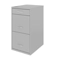 thumbnail image 2 of Space Solutions 18 inch Deep 3 Drawer Metal Organizer File Cabinet with Pencil Drawer, Arctic Silver, 2 of 4