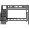 thumbnail image 3 of Pemberly Row Traditional Staircase Bunk Twin Over Twin in Gray, 3 of 8