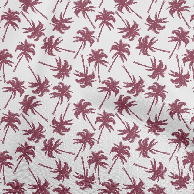 oneOone Rayon Magenta Fabric Tropical Palm Tree Sewing Material Print Fabric By The Yard 56 Inch Wide
