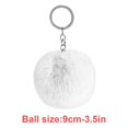thumbnail image 4 of Fuzzy Ball Keychain Supple Comfortable Lovely Key Rings Adorable Practical Key Chains Women for Children Adults Elderly Students White 9cm, 4 of 8