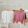 thumbnail image 4 of RXIRUCGD 1-12 Ans T-Shirt de Base Décontracté Ample Uni pour Enfants à Manches Longues à Col Rond Haut/chemise ( Rose, Taille : 2-3 Ans ), 4 of 4