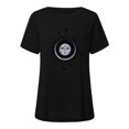 thumbnail image 5 of T-shirt Décontracté pour Femmes à Imprimé, Col Rond, Coupe Ample, Manches Courtes, Haut Blouse Chandail, 5 of 5