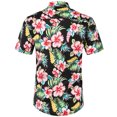 thumbnail image 2 of Leutsin Chemise Décontractée pour Homme à Imprimé, Boutonnée, à Manches Courtes, Haut Hawaïen, Blouse, 2 of 5