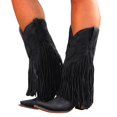 thumbnail image 3 of Kcodviy Womens Boots Comfortable Pull Women's Mid on Chunky Heel Pointed Women's Mid Toe Fringed Boots Western Women's Mid Knee High Boots Mid Women's Mid Boots, 3 of 8