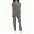 thumbnail image 4 of FRSASU Scrubs Set for Women Medical Uniform Stretch V-Neck Scrub Top & Drawstring Jogger Pant with Pockets Gray S(S), 4 of 7