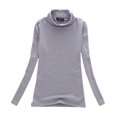 thumbnail image 4 of Womens Long Sleeve Mock Turtleneck Crew Stretch Slim T Shirt Layer Top, 4 of 6