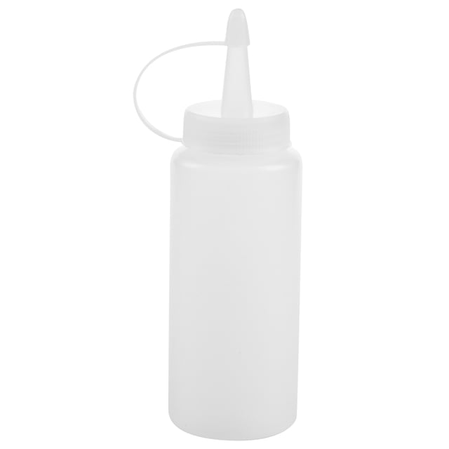 Bouteille Compressible en Plastique Distributeur de Condiments Ketchup Moutarde Sauce Transparent Blanc 6Oz