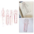 thumbnail image 3 of Ensemble de 4 Modèles de Règle Mode Femme Couture Croquis Gabarit Dessin Esquisse B, 3 of 8