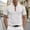 White, variant on Polos for Men Short Sleeve Quarter Button Up Tee Shirt Loose Fit Green Men Casual Shirt