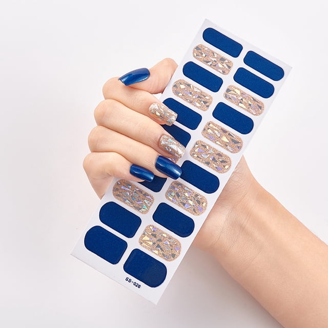 Lubelski 22Pcs Nail Sticker Fashion DIY Mini Self-Adhesive Shiny Manicure Decals for Salon