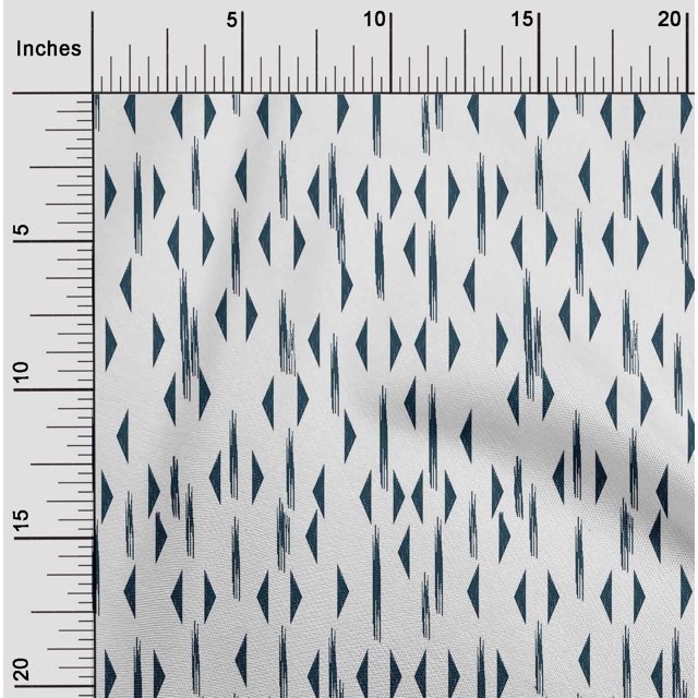 oneOone Tissu Popeline de Coton Triangle Ikat Décor Tissu Imprimé BTY 56 Pouces de Large