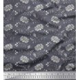 thumbnail image 1 of Soimoi Polyester Crepe Fabric Leaves & Floral Block Decor Fabric Printed Yard 52 Inch Wide, 1 of 3