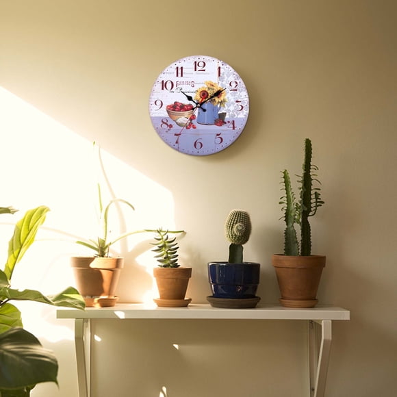 30cm European Retro Rustic Sunflower Wall Clock Home Living Room Decoration Wall Clock