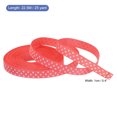 thumbnail image 2 of Uxcell Grosgrain Ribbons with White Dots Ribbon Bow Decoration Crafts Gift Wrapping Wedding Fresh Red 25 Yards 3/8 Inch, 2 of 7