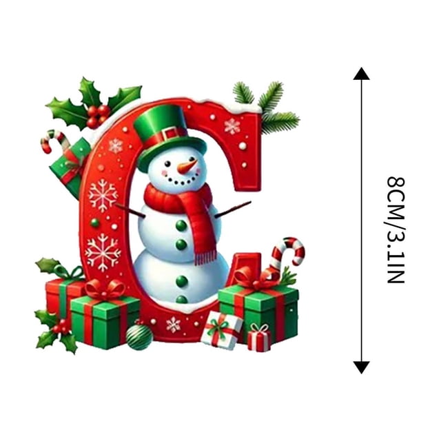 Bdday 26 Letters Christmas Tree Decoration Pendant Christmas Tree Ornaments Personalized DIY Christmas Ornaments Christmas Decoration Xmas Tree Hanging Decor Feature